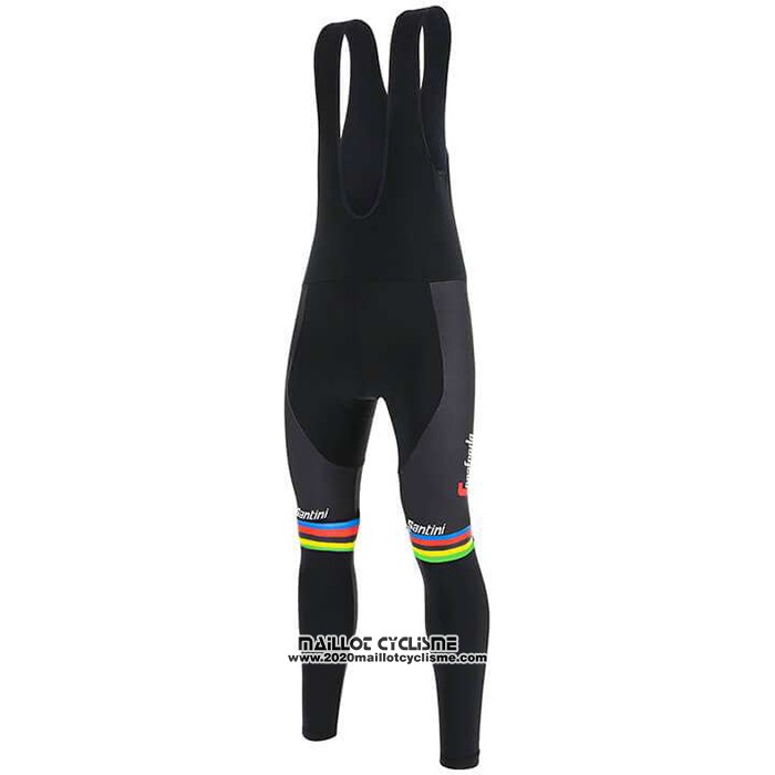2020 Maillot Ciclismo UCI Mondo Champion Trek Segafredo Noir Manches Longues et Cuissard